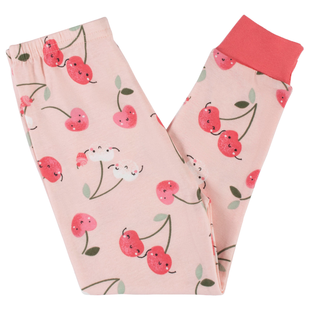 4-Piece Infant & Toddler Girls Cherry Kisses Snug Fit Cotton Pajamas, view 5