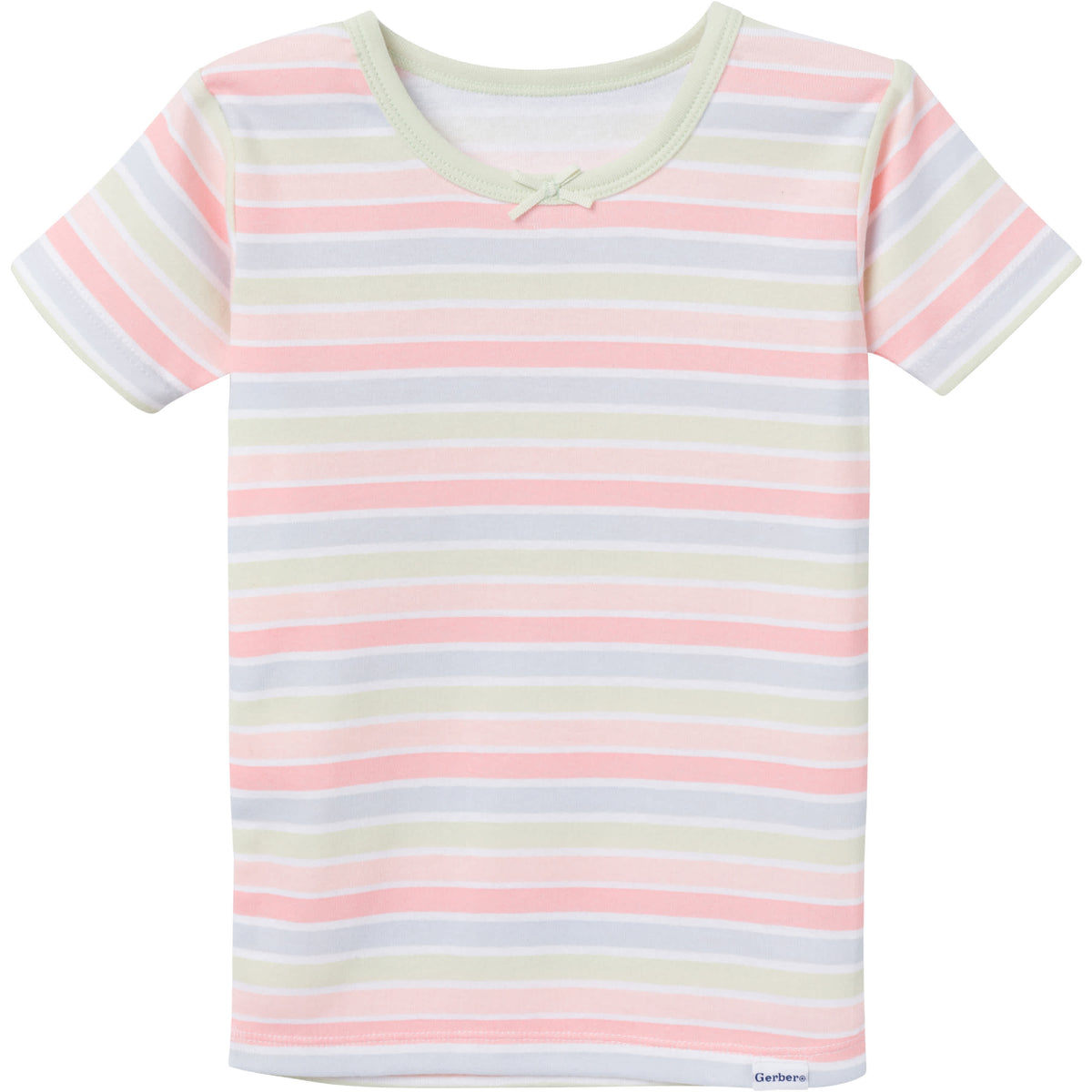 4-Piece Infant & Toddler Girls Stripe Shorts Pajamas Set, view 4
