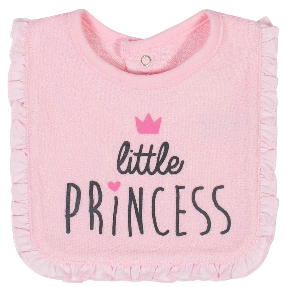 3-Pack Baby Girls Princess Terry Bibs, view 2