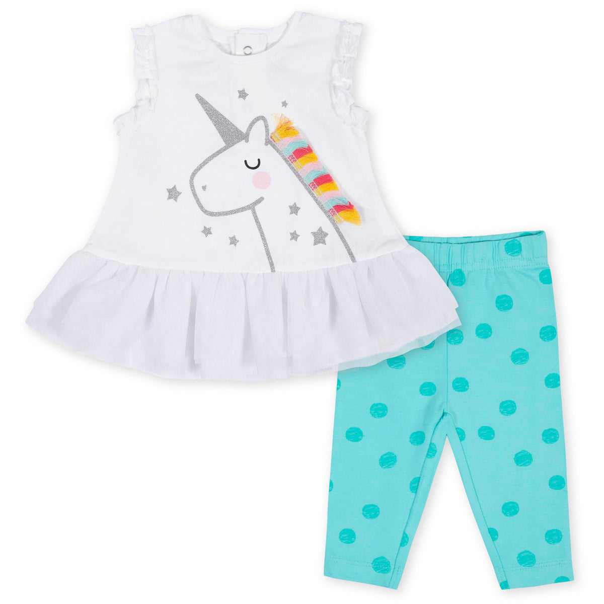 2-Piece Baby Girls Unicorn Tunic Set
