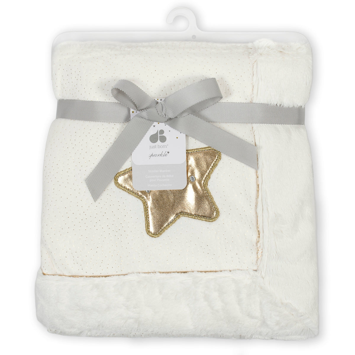 Just Born Baby Neutral Star Plush Blanket