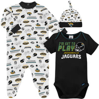 3-Piece Baby Boys Jaguars Bodysuit, Sleep 'N Play & Cap Set