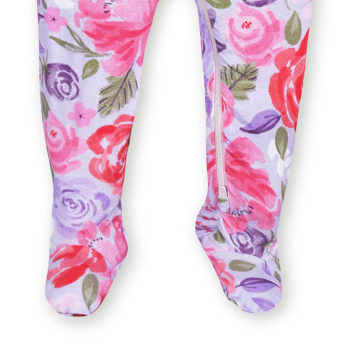 Baby & Toddler Girls Lilac Garden Buttery Soft Viscose Made from Eucalyptus Snug Fit Footed Pajamas, view 6