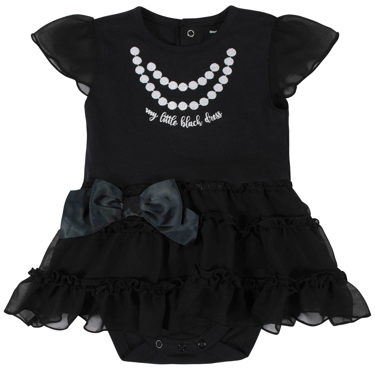 Baby Girls Black Dress Bodysuit With Tutu Skirt