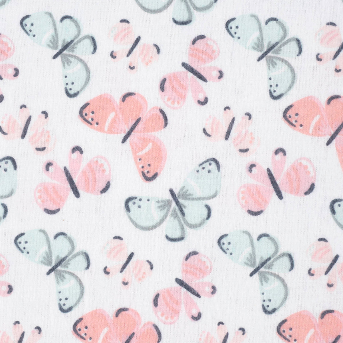 5-Pack Baby Girls Butterfly Flannel Receiving Blankets, view 2