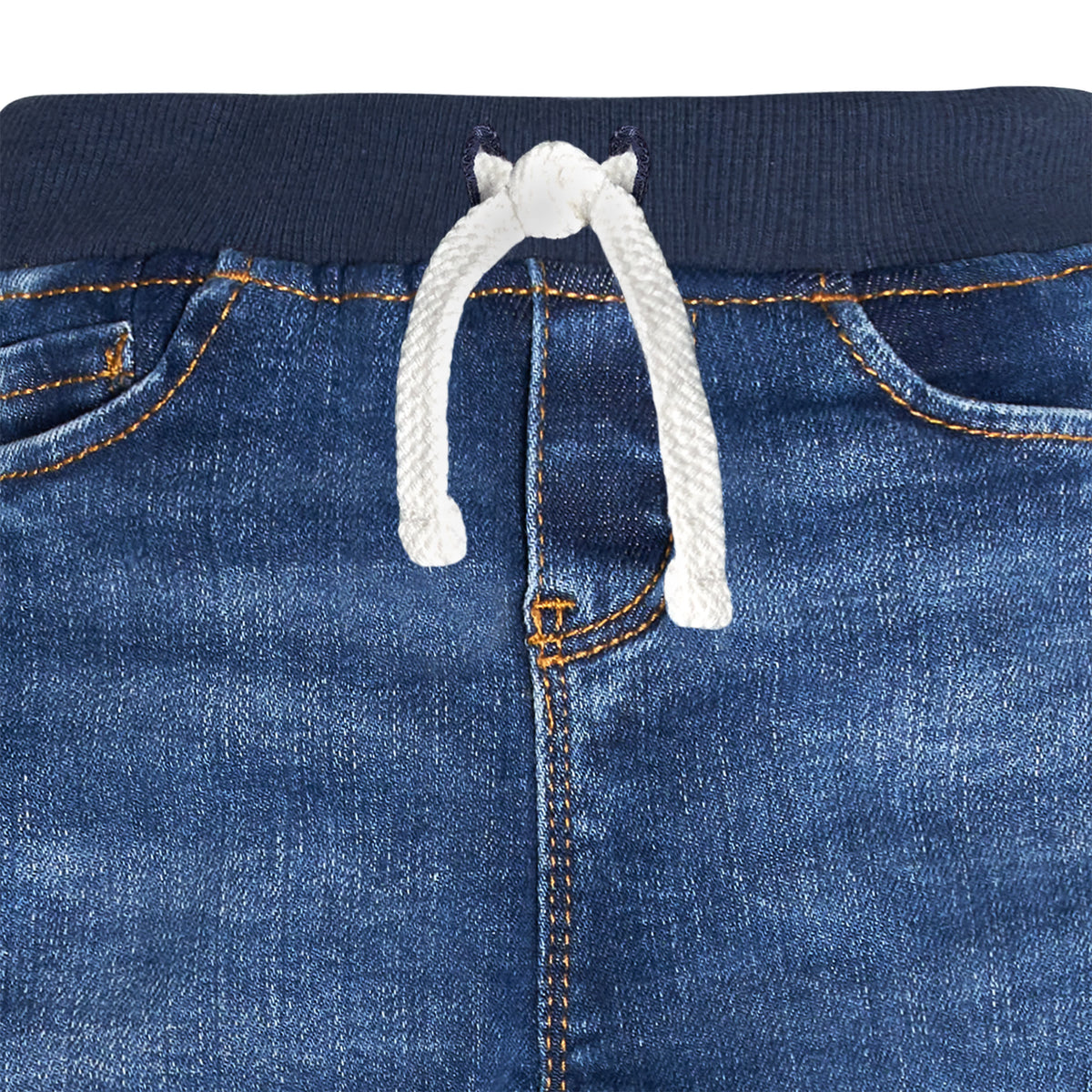 Baby Neutral Blue Rib Waist Skinny Jeans, view 6