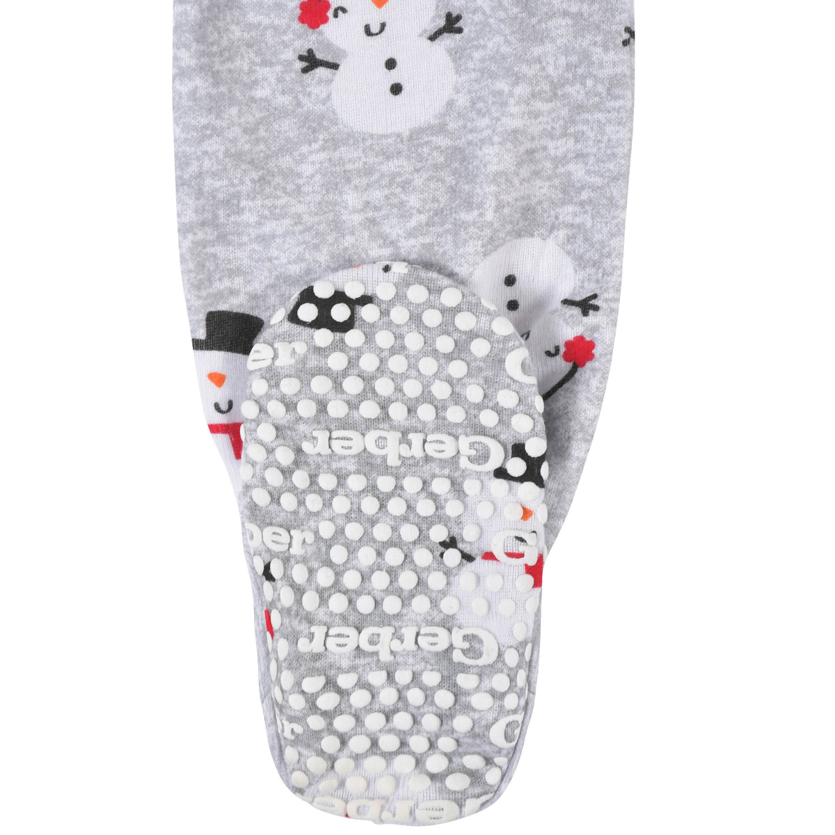 Baby Snowman Snug Fit Footed Cotton Pajamas, view 4