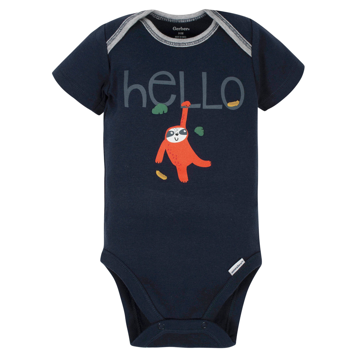 3-Piece Baby Boys Sloth Bodysuit, Pant, and Cap Set, view 2