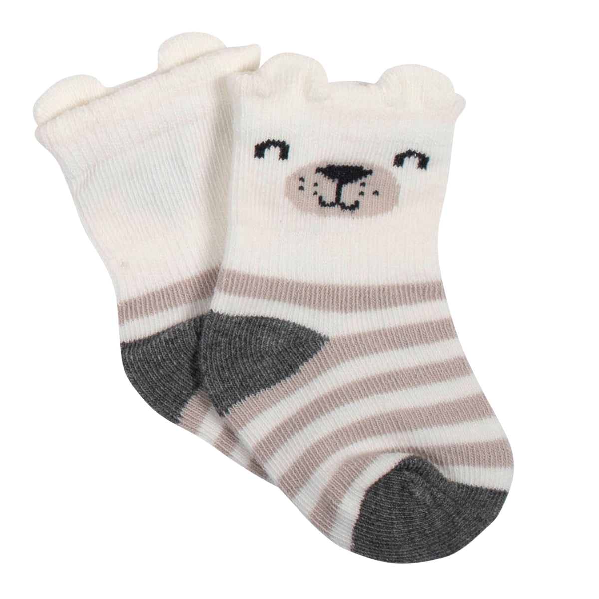 6-Pack Baby Boys Bear Jersey Crew Wiggle-Proof Socks, view 2
