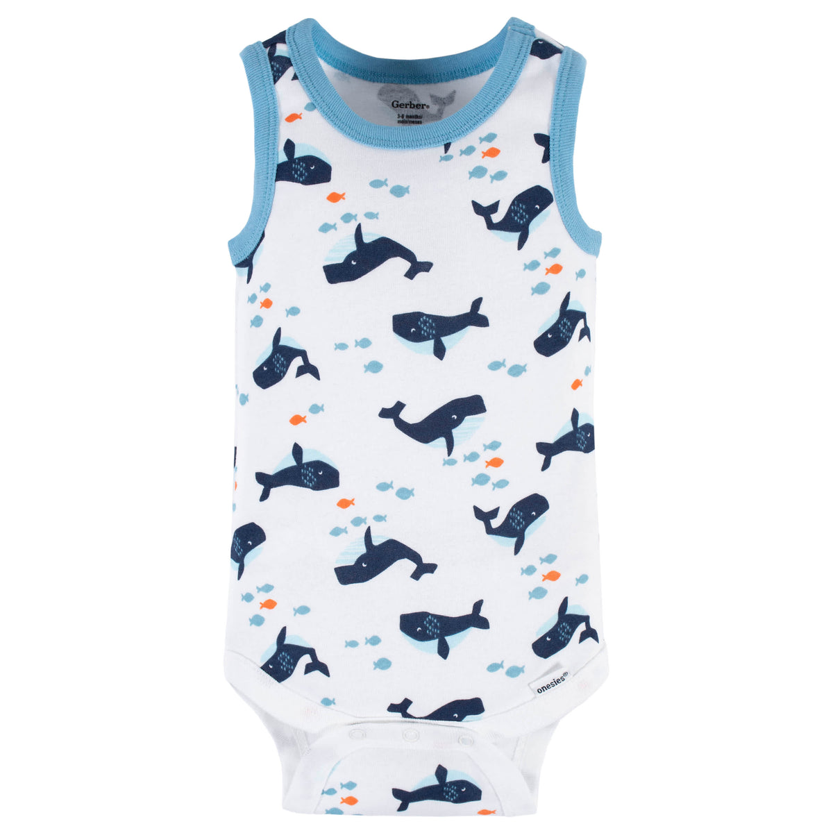 4-Pack Baby Boys Sea Friends Tank Onesies Bodysuits, view 4