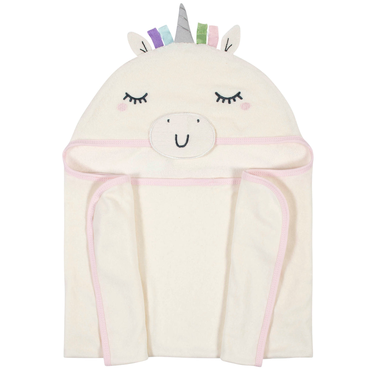 Organic Baby Girls Unicorn Hooded Bath Wrap