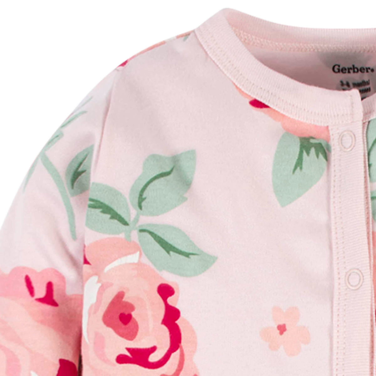 2-Piece Baby Girls Pink Garden Coverall & Headband Set, view 3