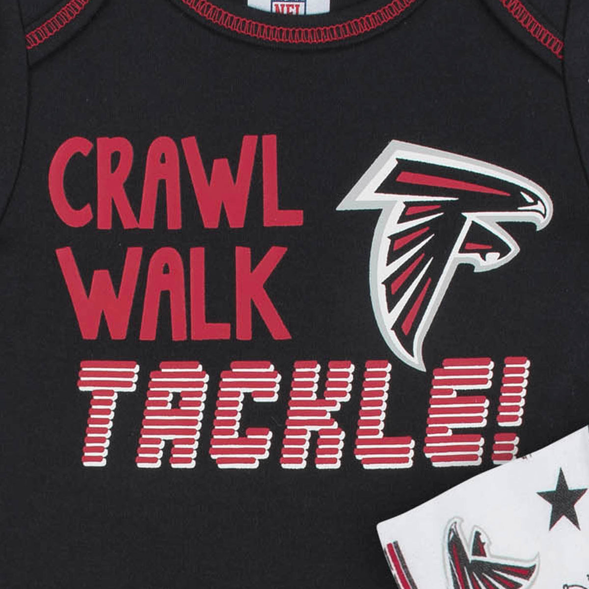 3-Pack Atlanta Falcons Short Sleeve Bodysuits, view 2