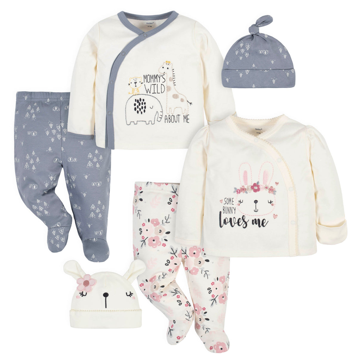 Assorted Organic Baby Neutral Jungle & Wildflower Take-Me-Home Sets