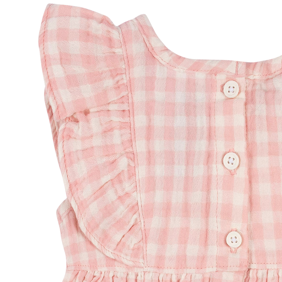 2-Piece Baby & Toddler Girls Gingham Gauze Dress & Diaper Cover Set, view 8