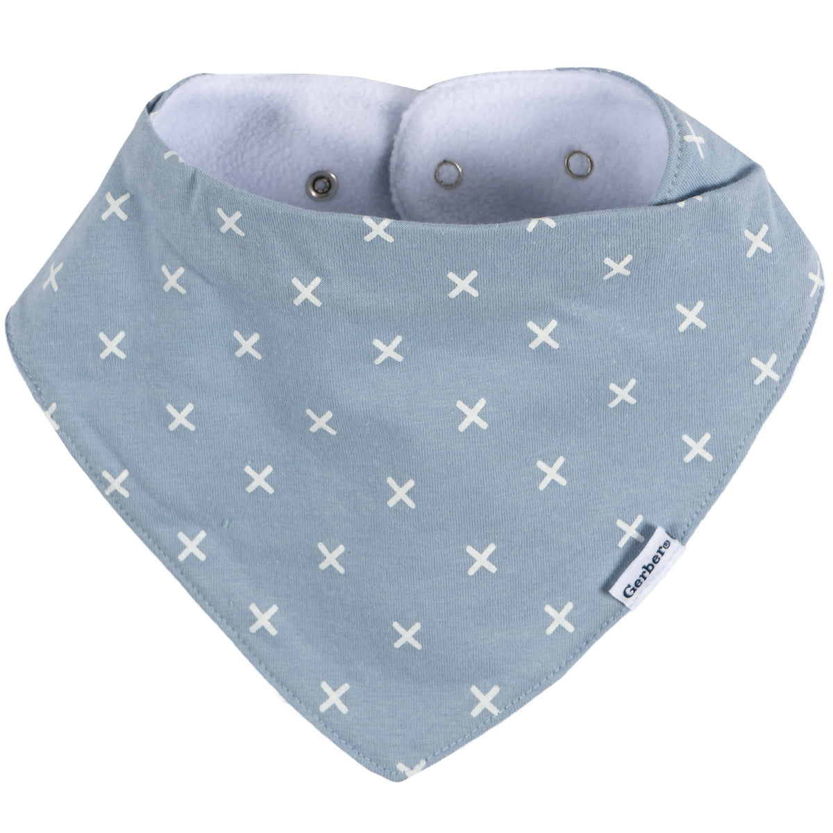 10-Pack Baby Girls Multi Blues Bandana Bib, view 7