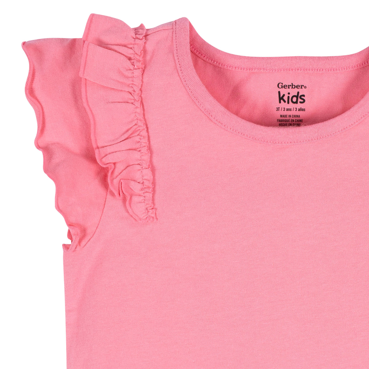 2-Pack Infant & Toddler Girls Pink & White Double Ruffle Tops, view 5