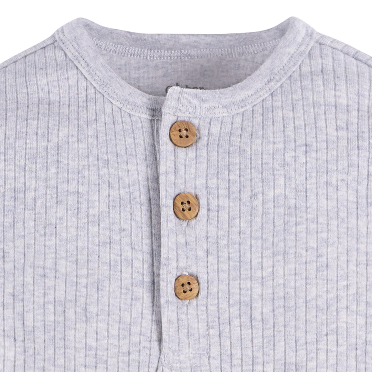2-Pack Baby Boys Ivory & Grey Heather Bodysuits, view 3