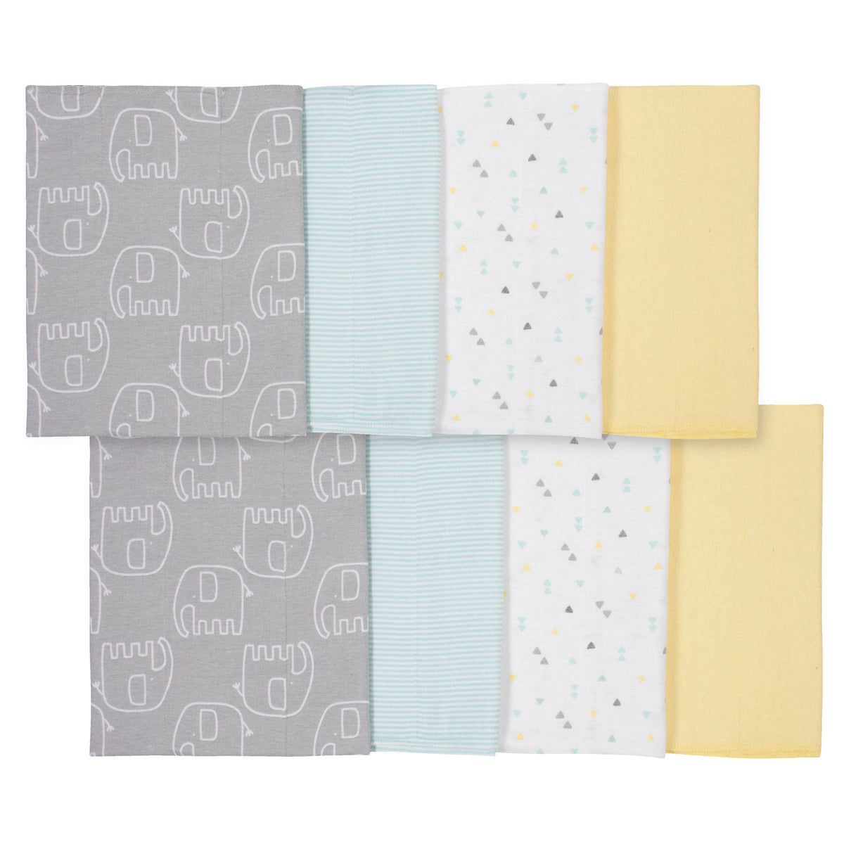 8-Pack Baby Neutral Elephant Burp Cloths