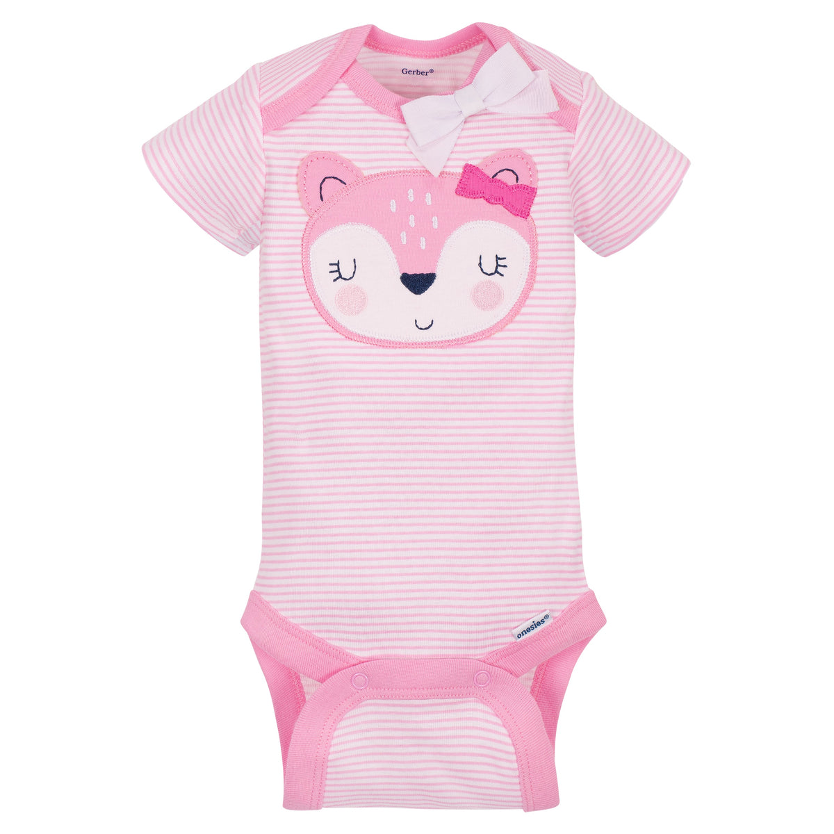 5-Pack Baby Girls Fox Onesies Short Sleeve Bodysuits, view 2