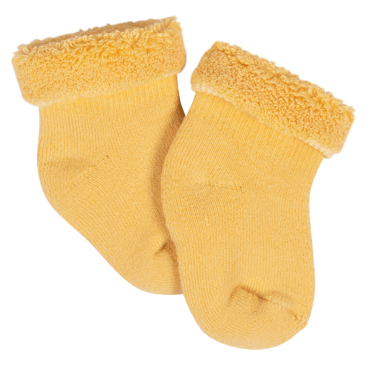 12-Pack Baby Girls Golden Floral Terry Wiggle Proof Socks, view 12