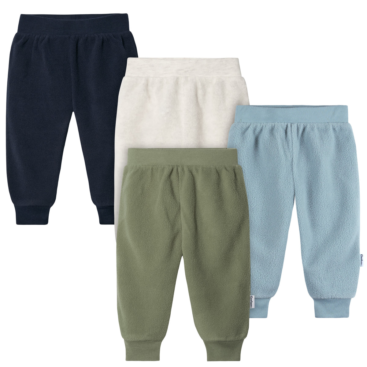 4-Pack Baby Boys Blue and Green Fleece Pants