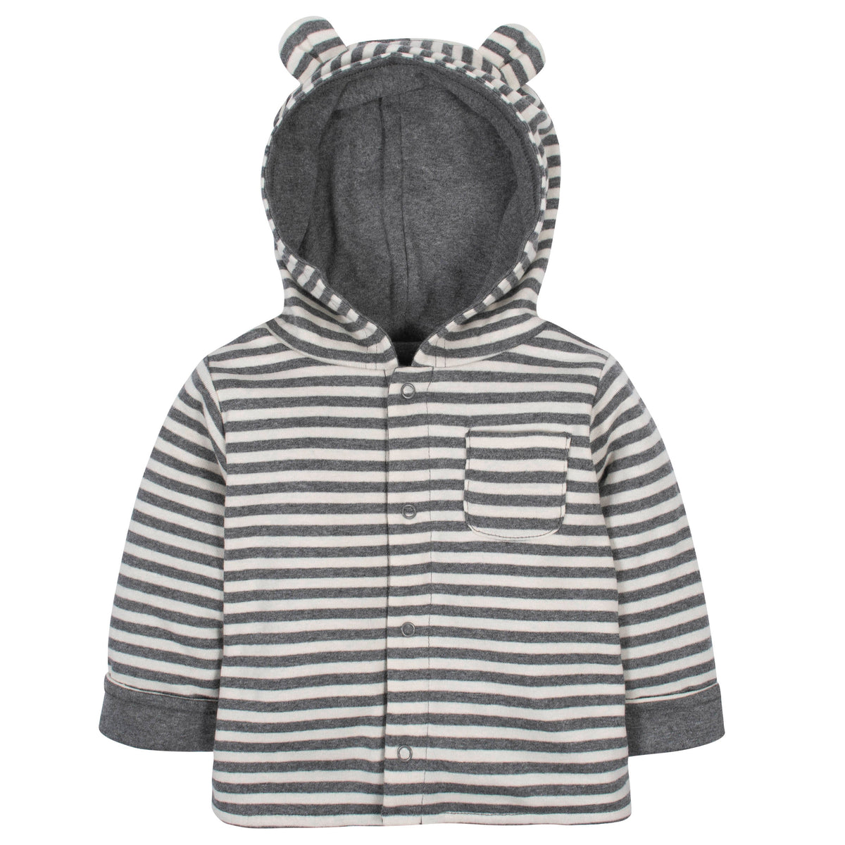 Baby Boys Striped Reversible Hooded Cardigan