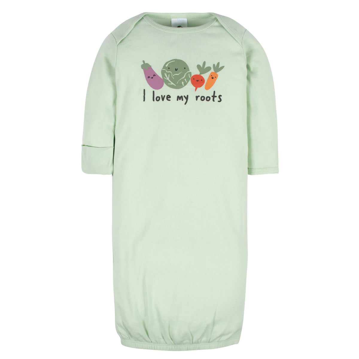 4-Pack Baby Neutral Happy Veggies Gowns, view 2