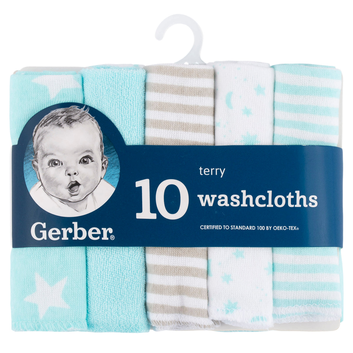 10-Pack Baby Neutral Little Animals Washcloths, view 4