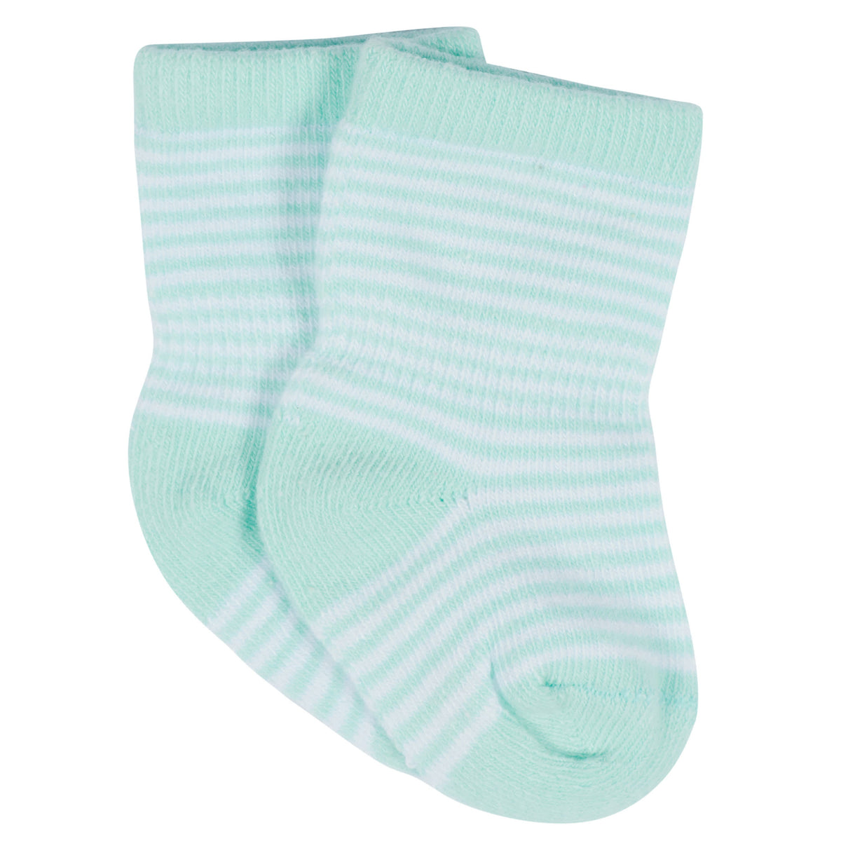 12-Pack Baby & Toddler Girls Rainbow Floral Jersey Crew Wiggle Proof Socks, view 9