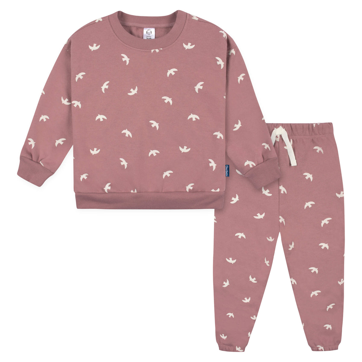 2-Piece Infant and Toddler Girls Birds Sweatshirt & Pant Set