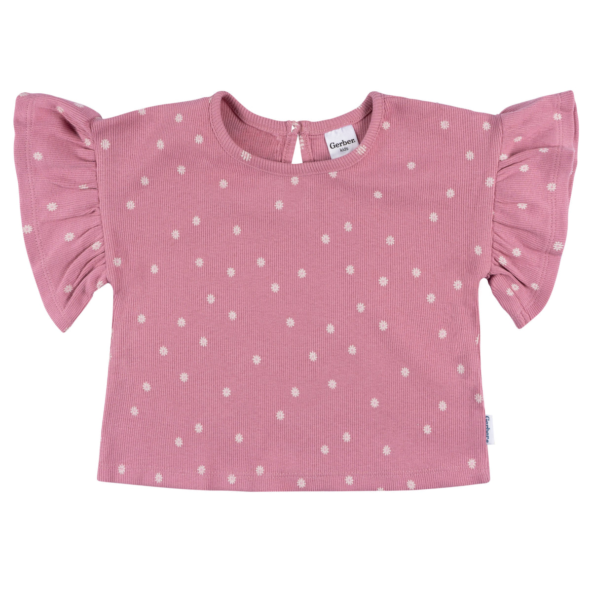 2-Piece Infant & Toddler Girls Pink Flower Shirt and Shorts Set, view 2