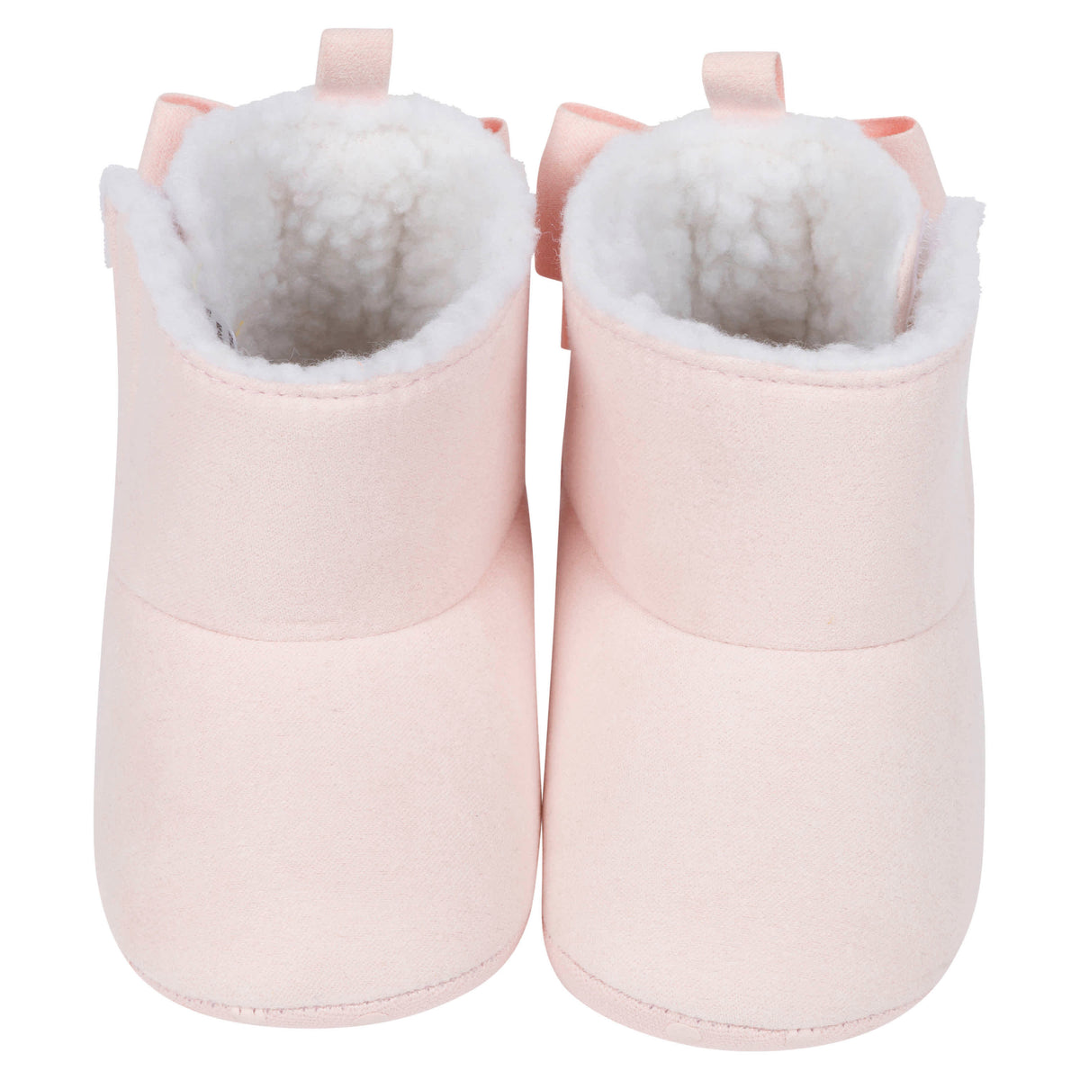 Baby Girls Pink Bow Faux Suede Boots, view 3