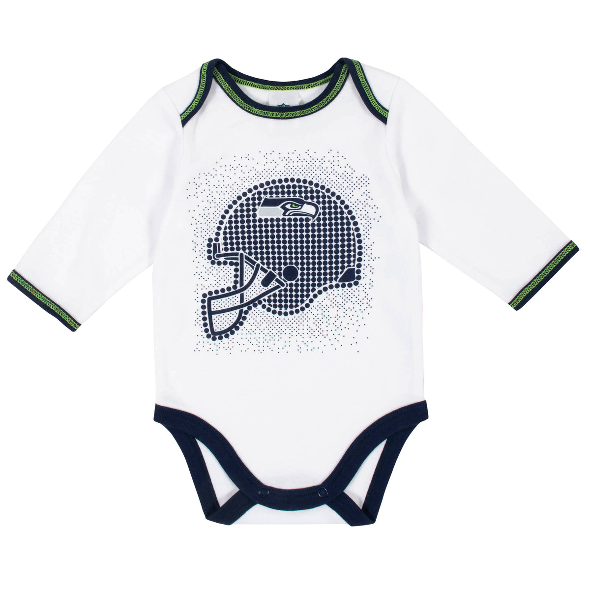3-Piece Baby Boys Seahawks Bodysuit, Pant, and Cap Set, view 2