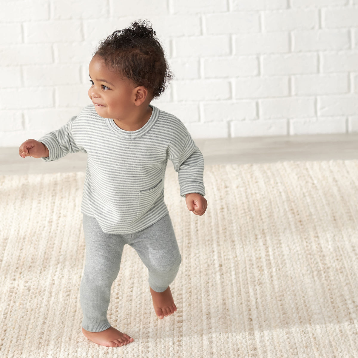 Infant & Toddler Boys Gray Heather Sweater Knit Jogger, view 3