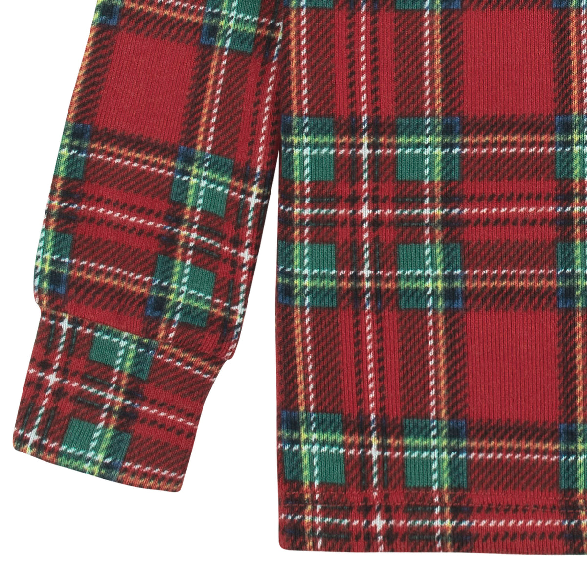 2-Piece Infant and Toddler Neutral Stewart Plaid Snug Fit Pajama Set, view 3