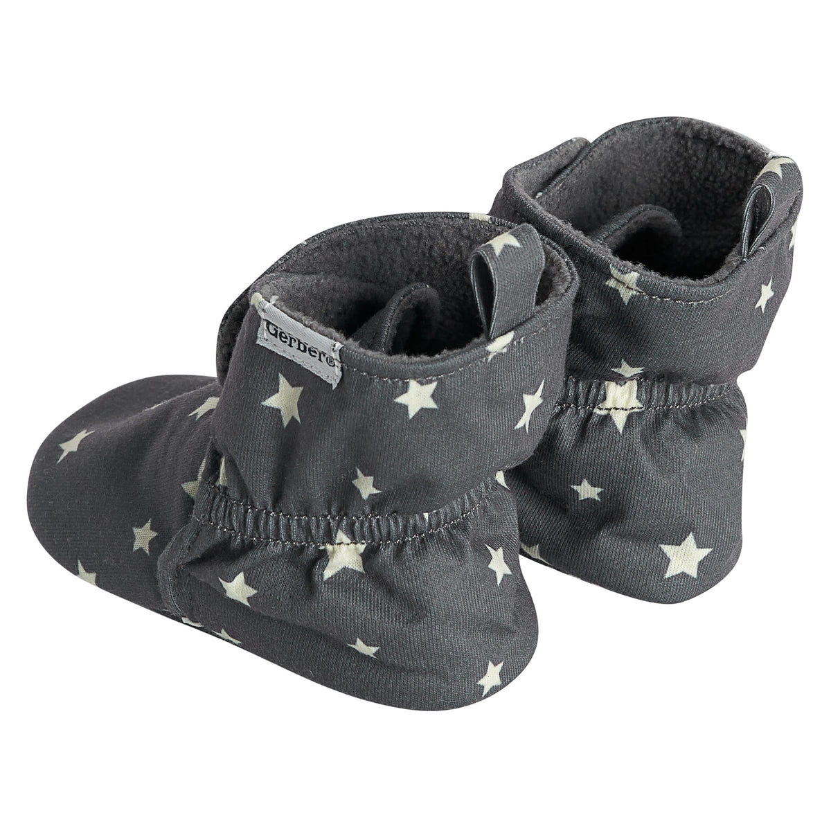 Baby Neutral Gray Stars Soft Booties, view 3