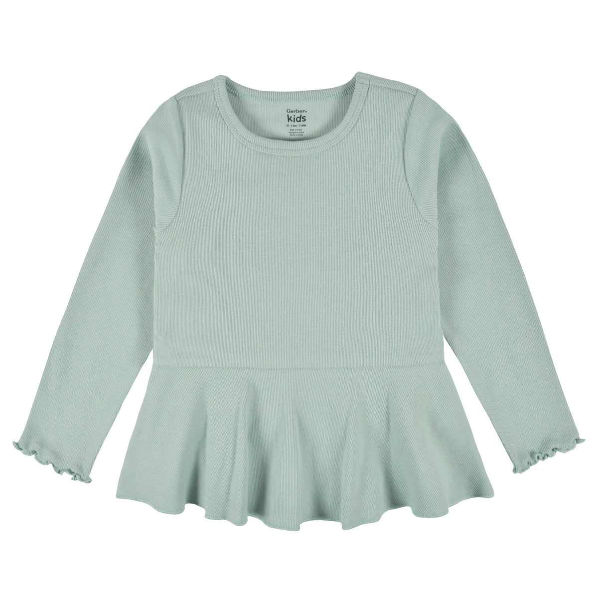 2-Pack Infant & Toddler Girls Mint Floral Peplum Tops, view 5