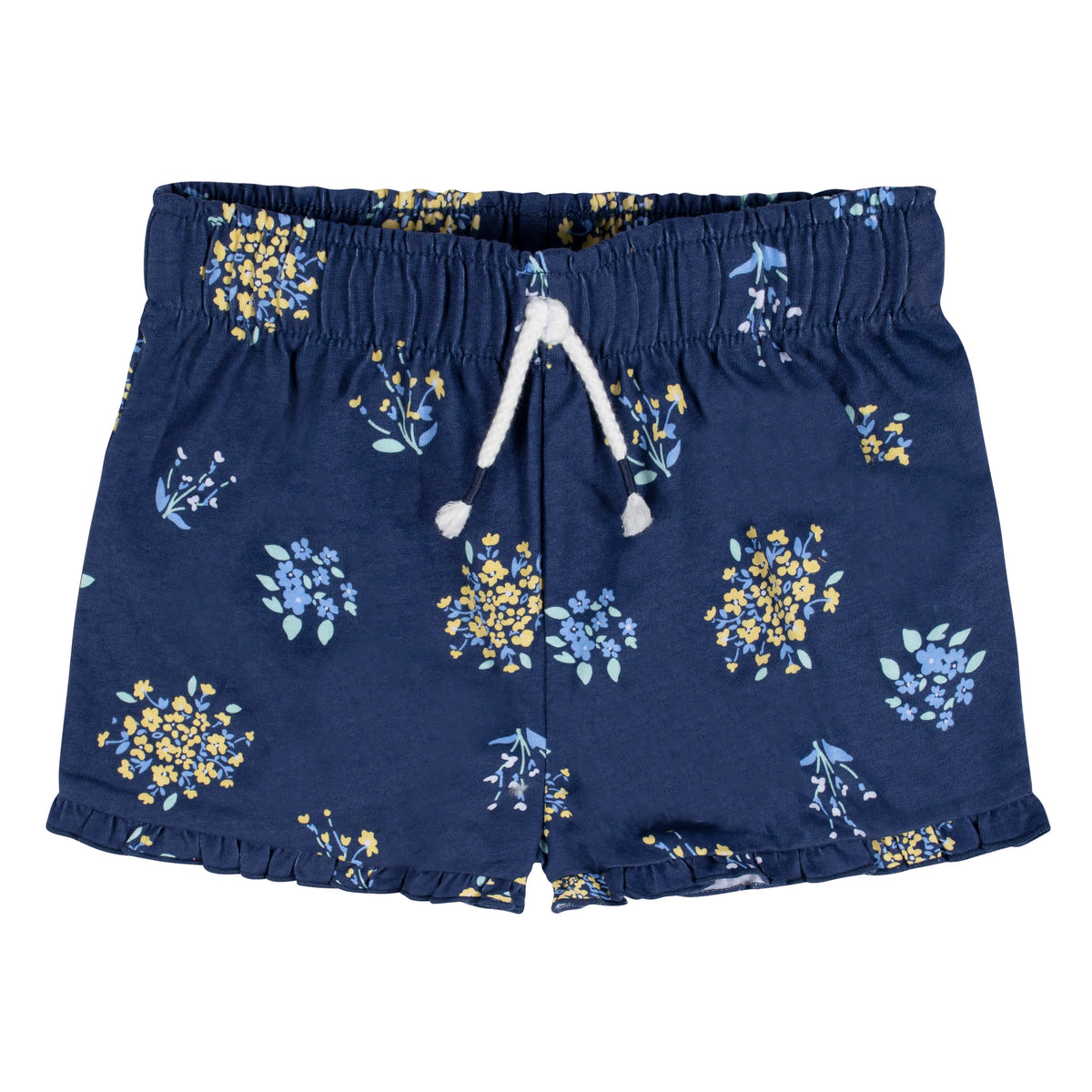 2-Pack Infant & Toddler Girls Blue Floral Pull-On Shorts, view 4