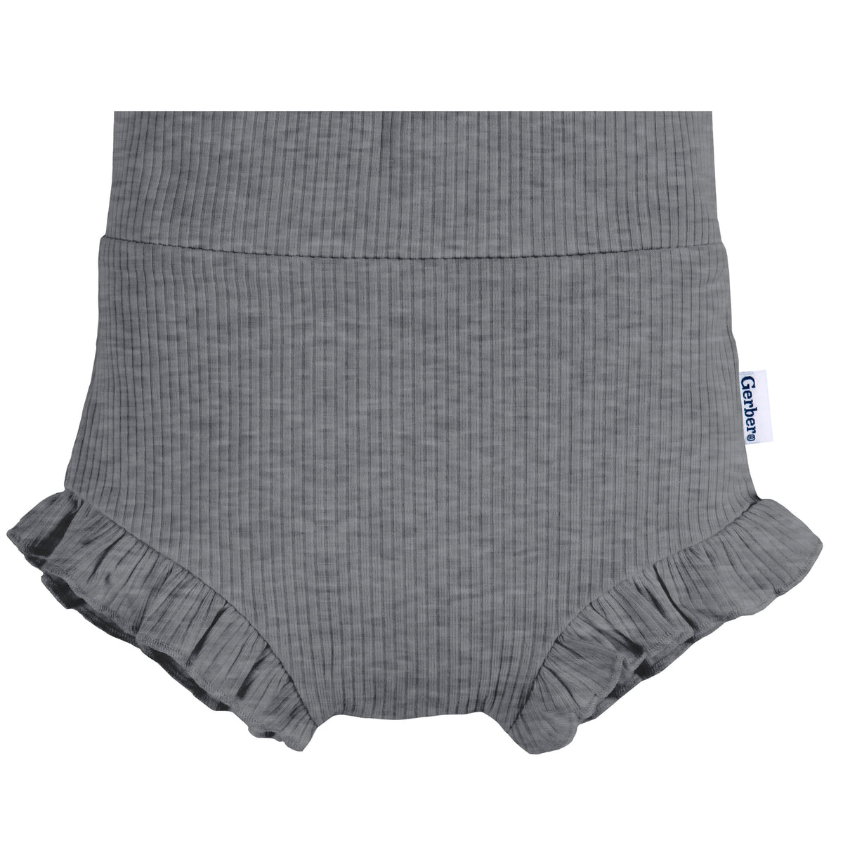 3-Pack Baby Girls White/Grey Heather/Black Bubble Short, view 4