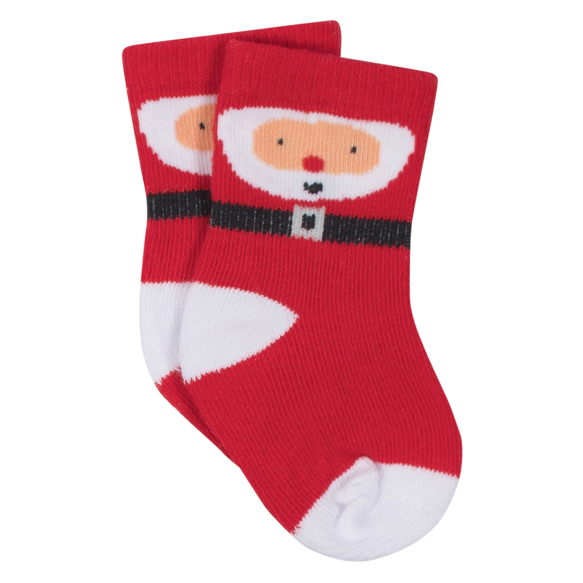 8-Pack Santa Jersey Crew Wiggle Proof Socks, view 2