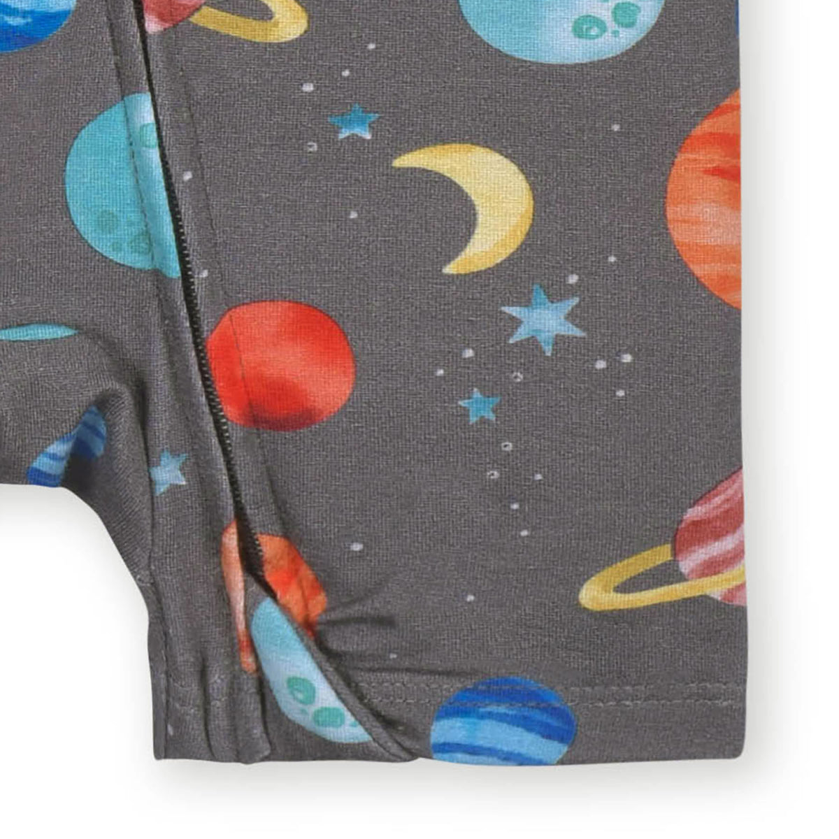 Baby Outer Space Buttery Soft Viscose Made from Eucalyptus Snug Fit Romper, view 4