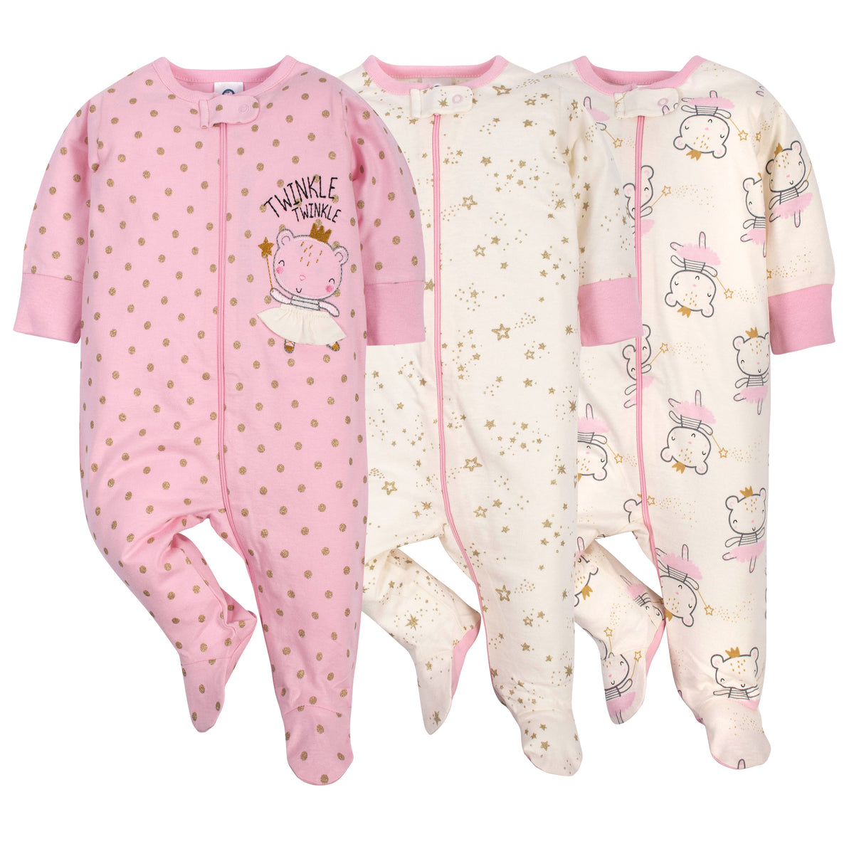 3-Pack Baby Girls Princess Sleep 'N Plays