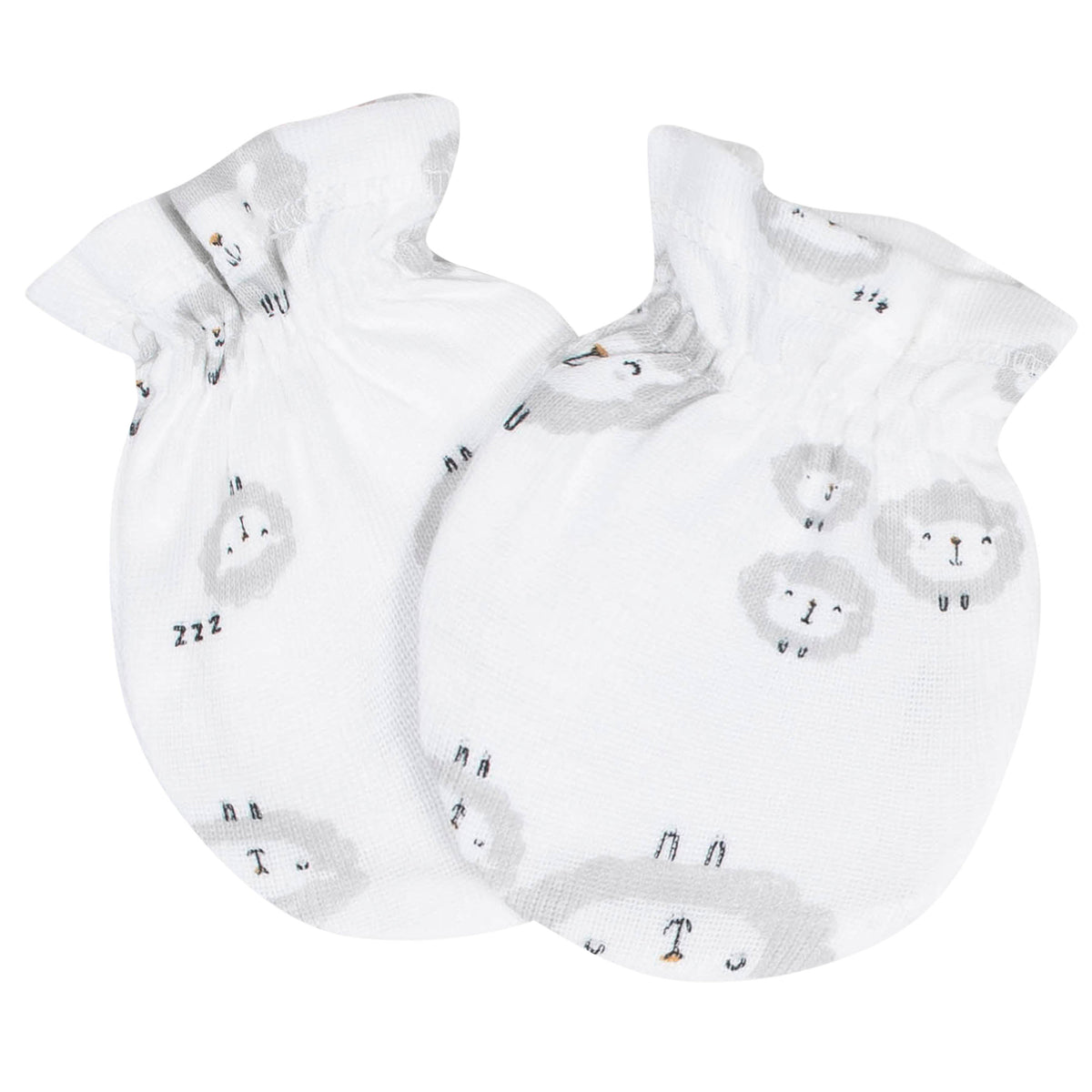 4-Pack Baby Neutral Lamb No Scratch Mittens Set, view 2