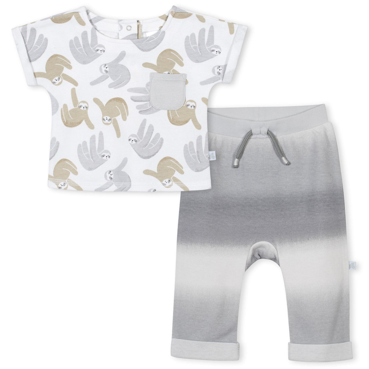 2-Piece Baby Neutral Ombre Neutral Top and Pants Set