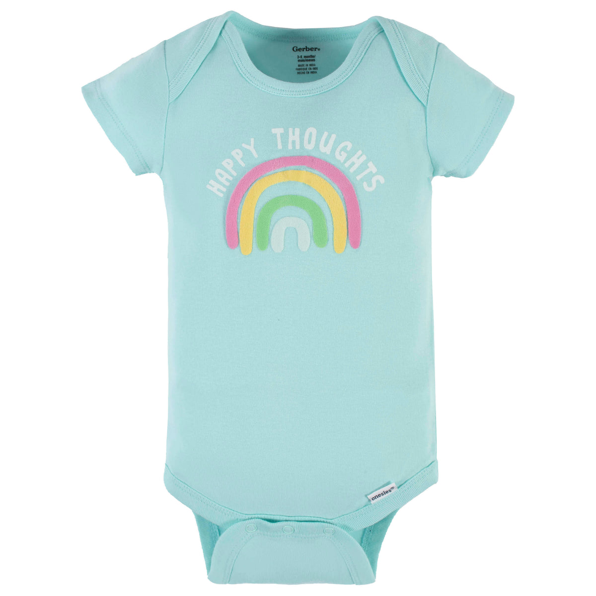 4-Pack Baby Girls Dots Of Rainbows Short Sleeve Onesies Bodysuits, view 6