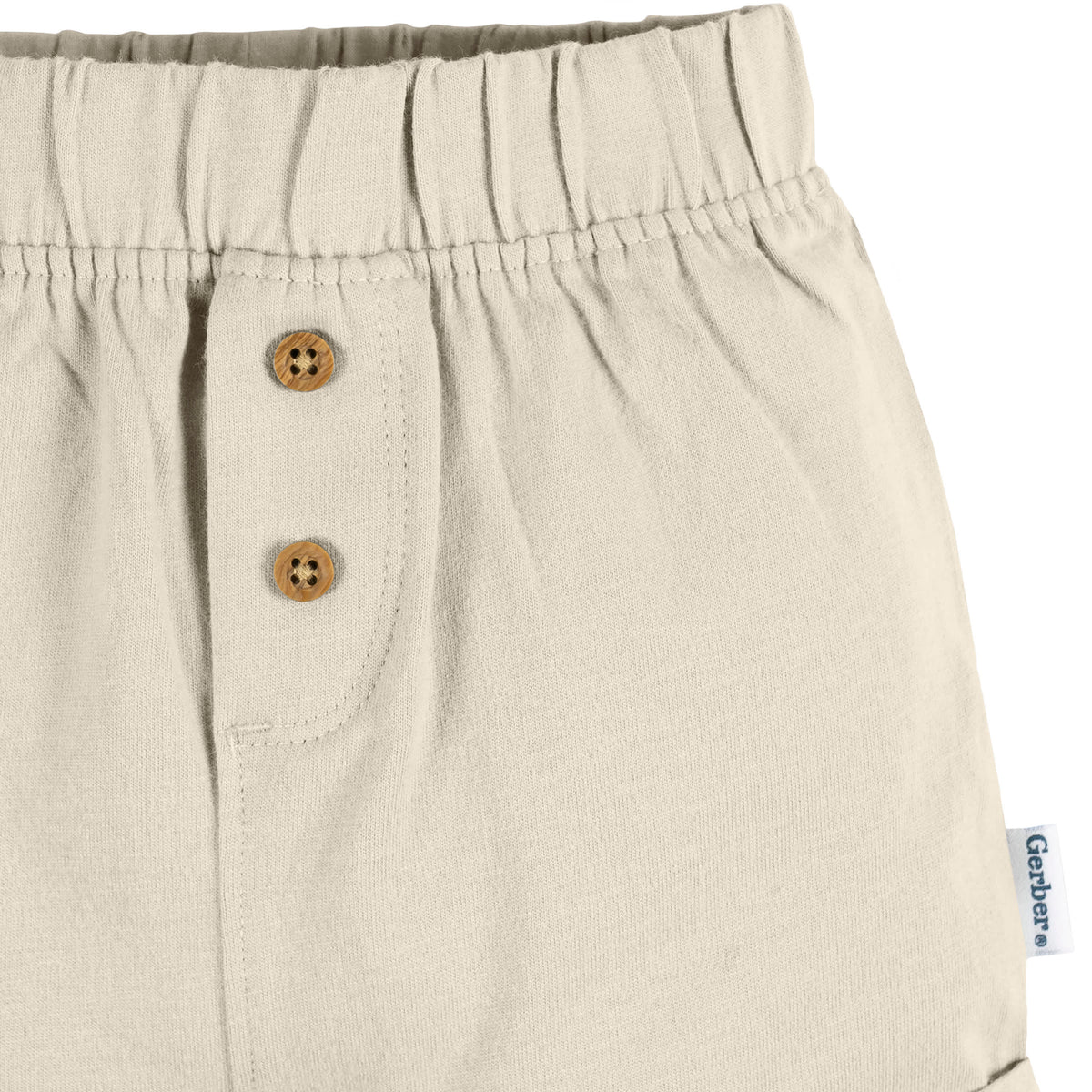 3-Pack Baby Neutral Grey/Tan/Stripe Knit Short, view 5