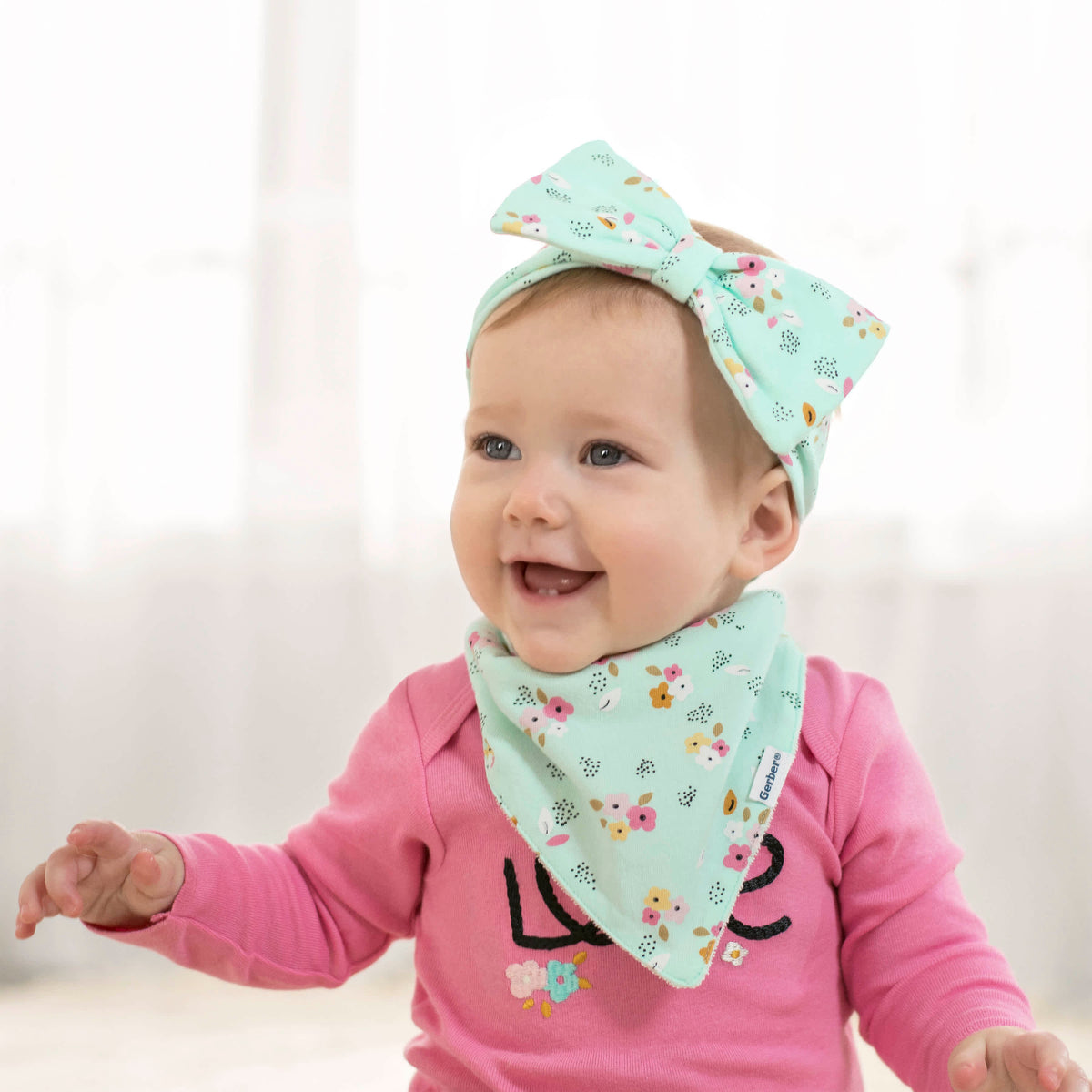 4-Pack Baby Girls Fox Bandana Bibs, view 2