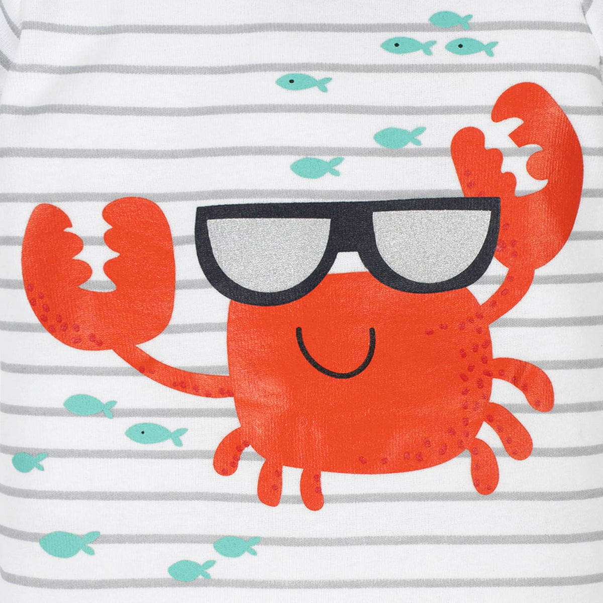 3-Piece Baby Boys Crab Bodysuit, Pant, and Cap Set, view 2