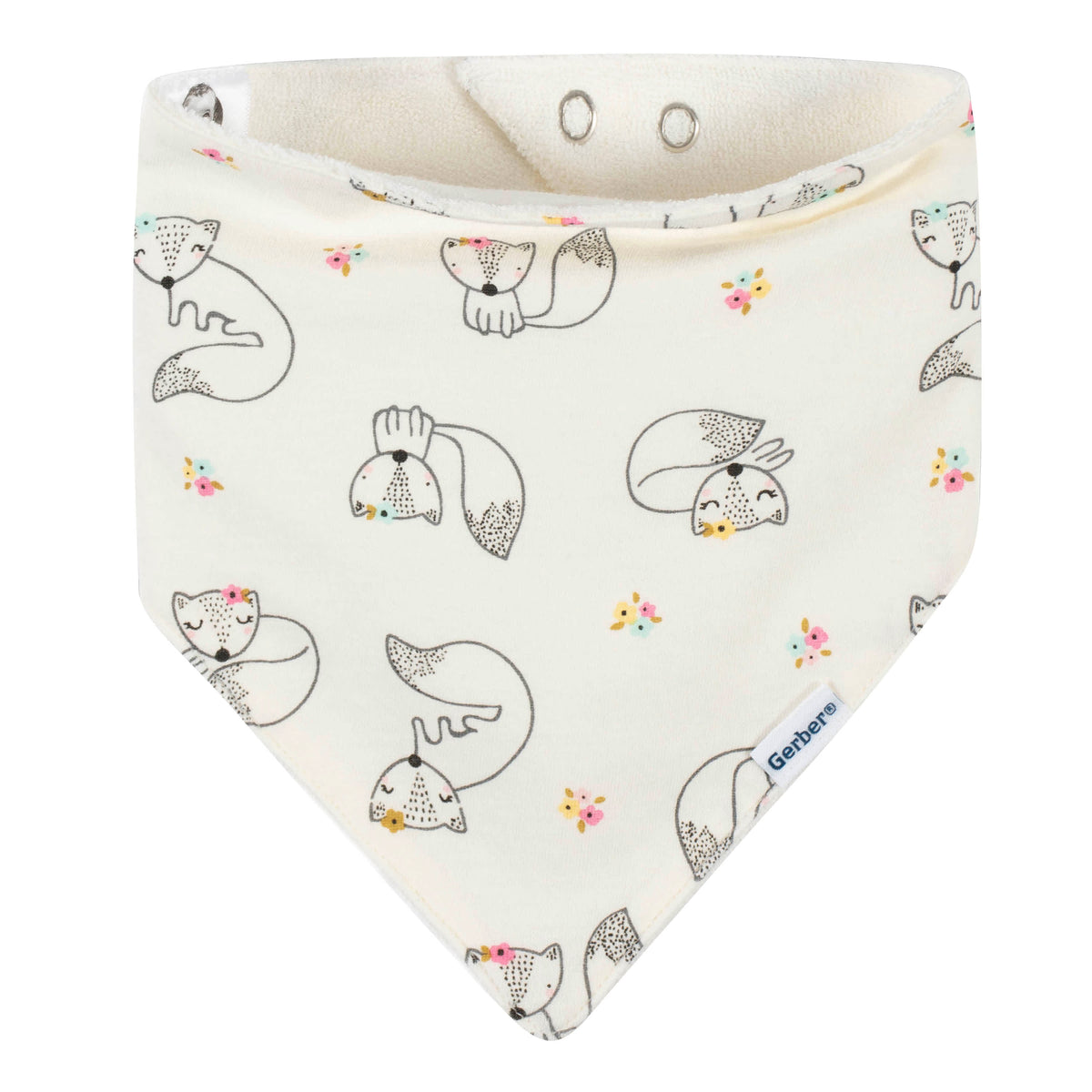 4-Pack Baby Girls Fox Bandana Bibs, view 3